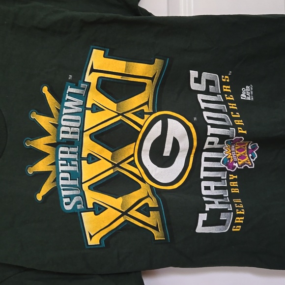 VINTAGE NFL GREEN BAY PACKERS SUPER BOWL CHAMPIONS 1997 TEE SHIRT M MADE USA - Picture 2 of 4